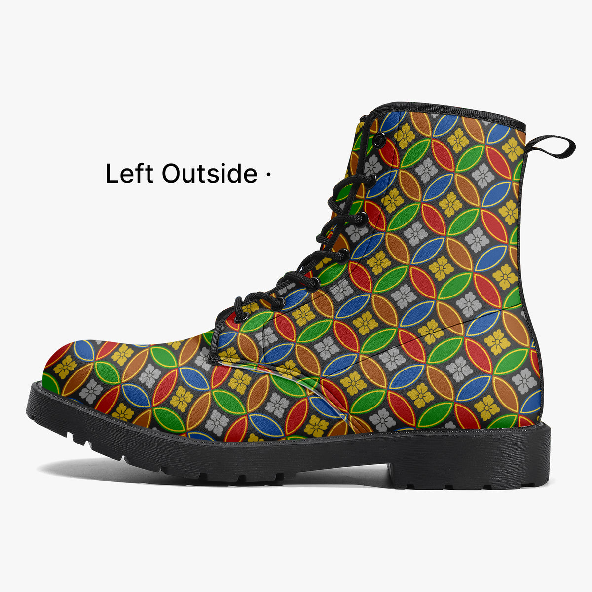 Japanese Wagara - Shippo Multicolour- PU Leather Boots