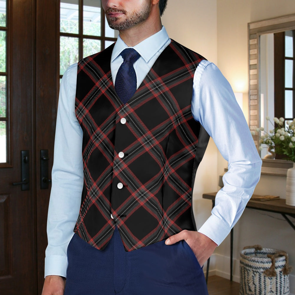 Witches of Scotland Tartan Bias Suit vest jacket