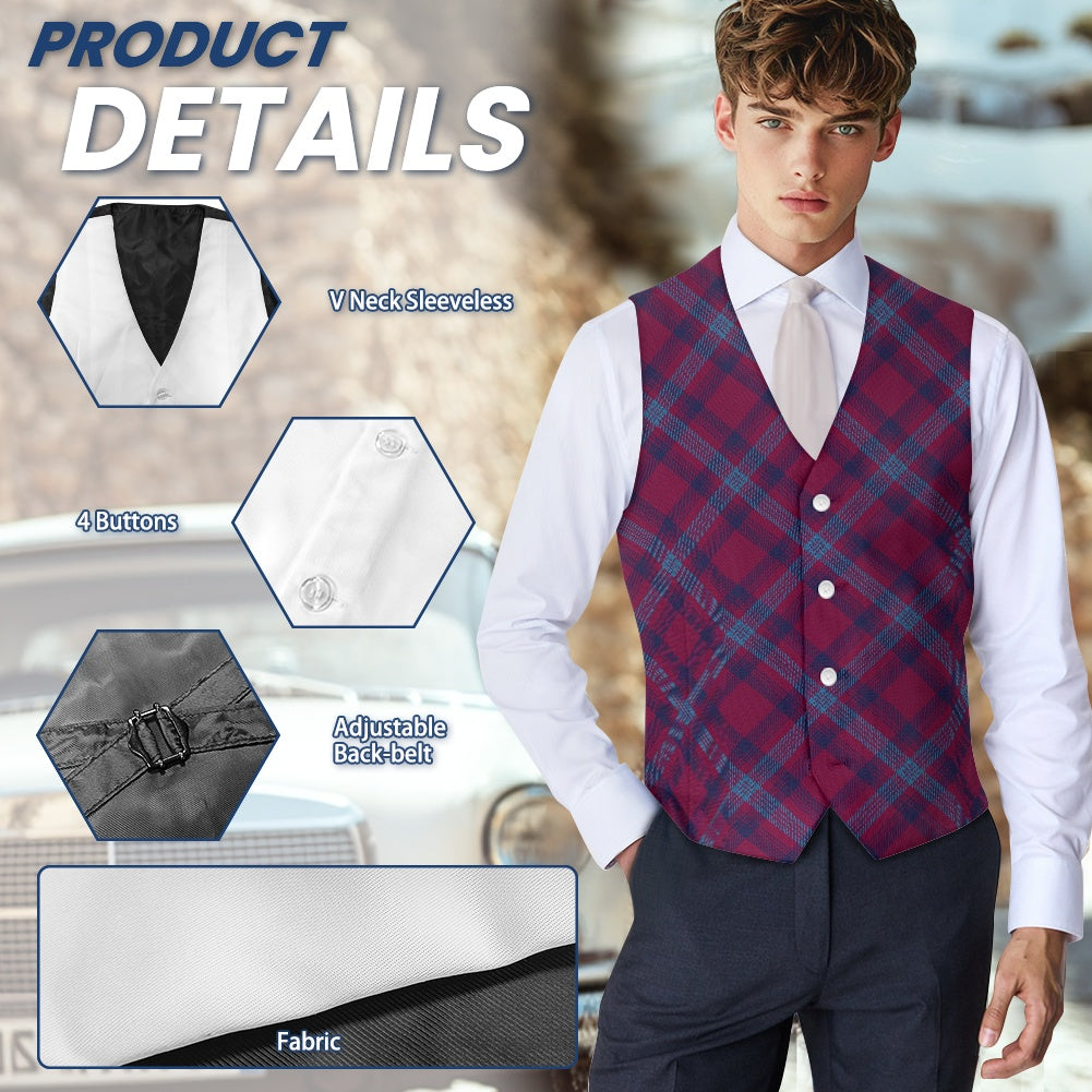 Clan Bennet Tartan Bias Suit vest jacket