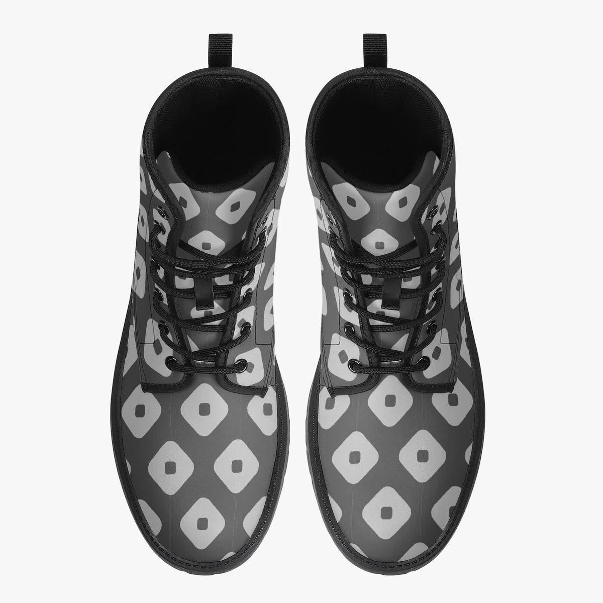 Japanese Wagara - Kanoko Black - PU Leather Boots