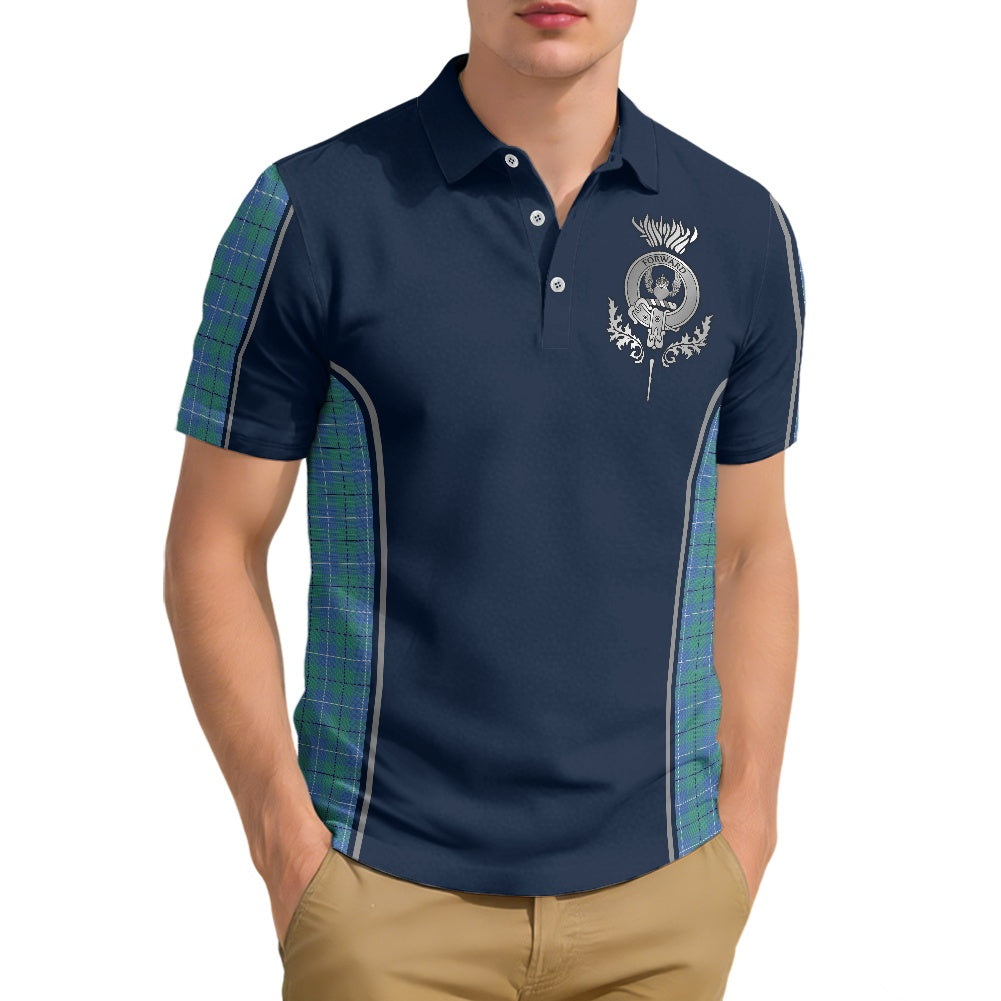 Clan Douglas Ancient Tartan & Black Douglas Crest Polo