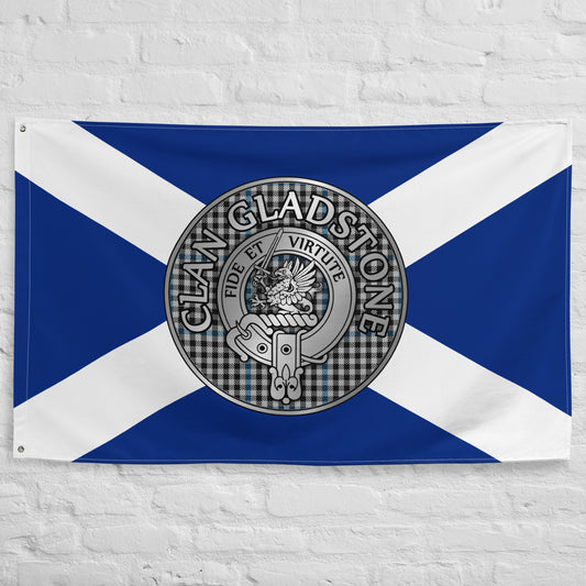 Clan Gladstone Crest & Tartan Flag