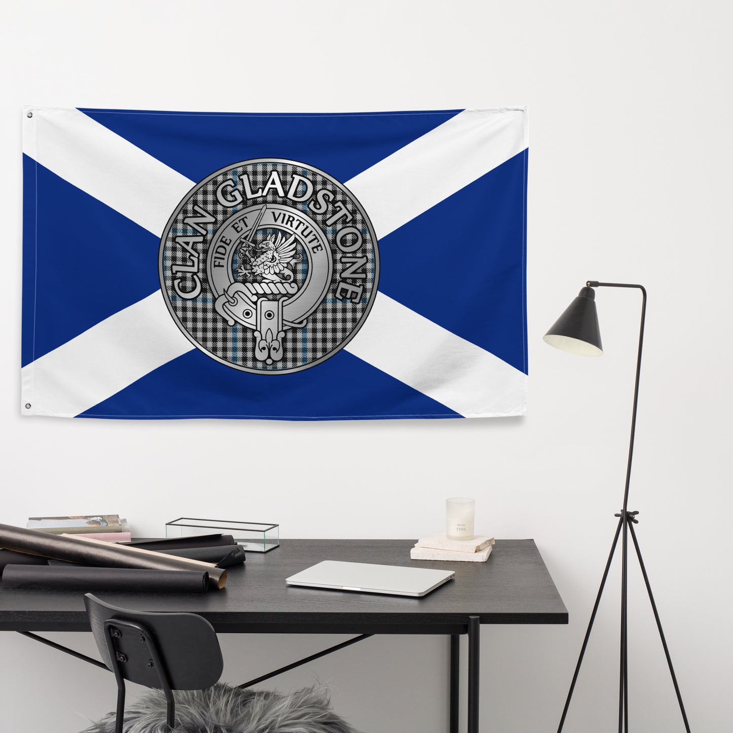 Clan Gladstone Crest & Tartan Flag