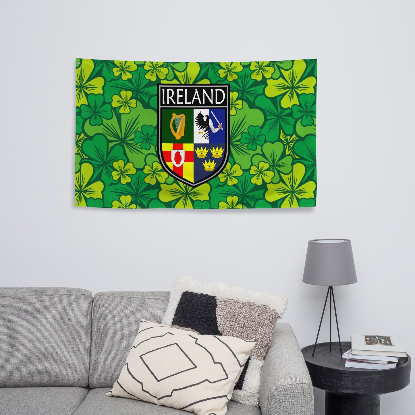 Irish National Crest & Shamrock Flag