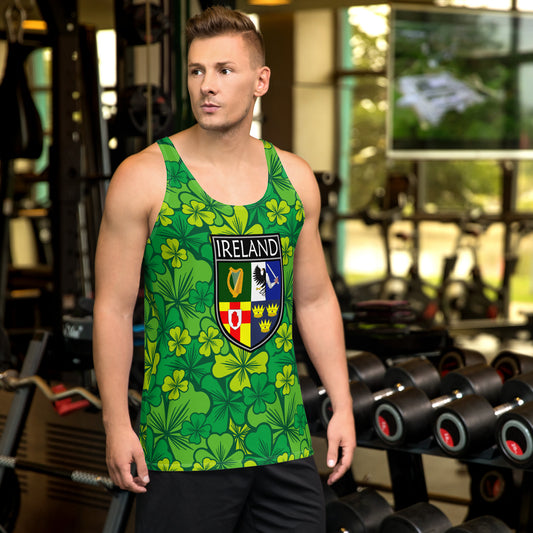 Irish National Crest & Shamrock Unisex Tank Top