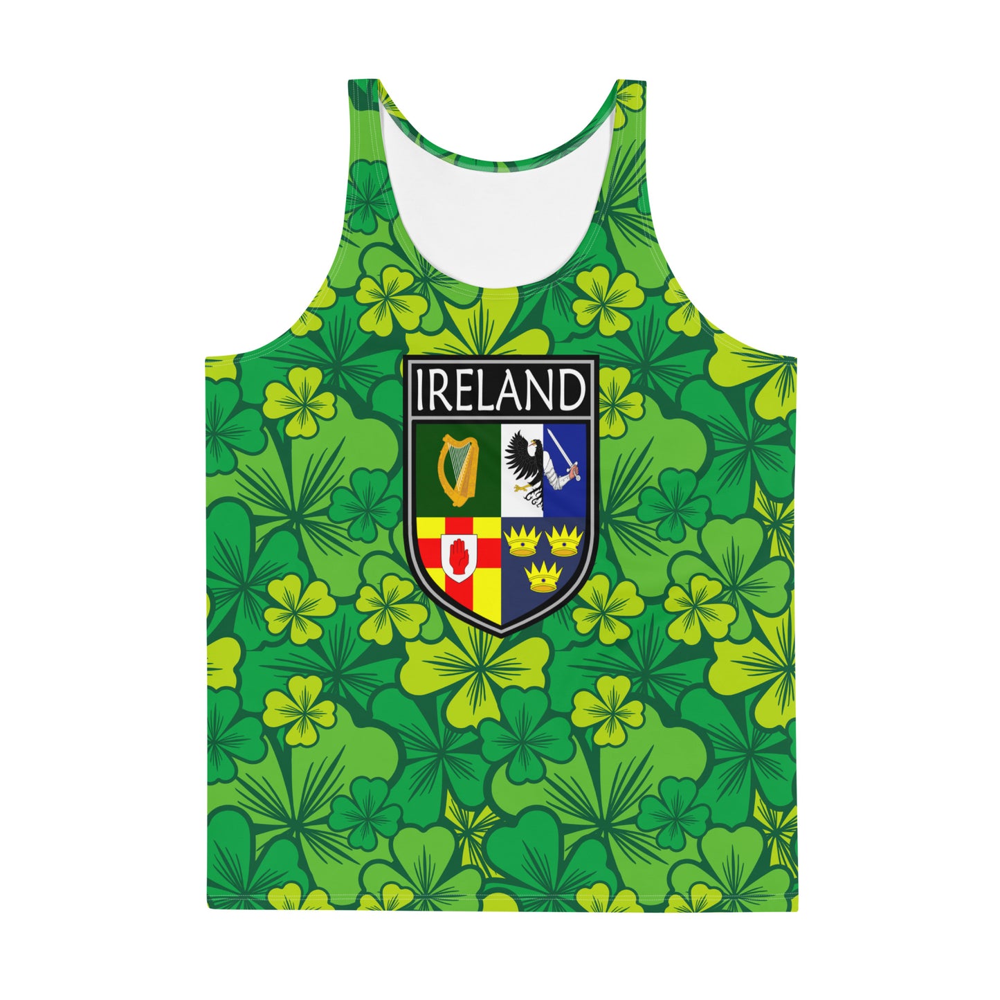 Irish National Crest & Shamrock Unisex Tank Top