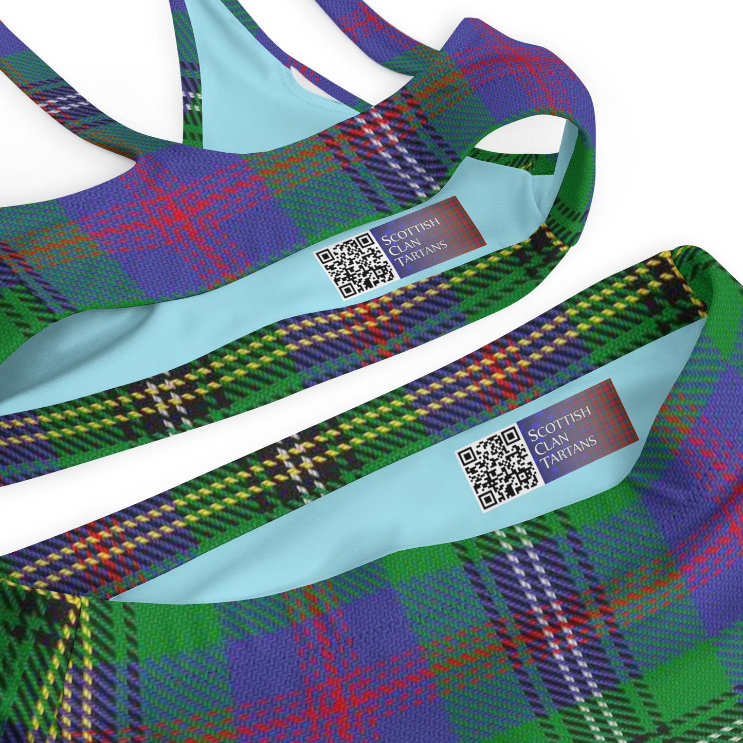 Clan Wood Tartan Recycled high-waisted bikini