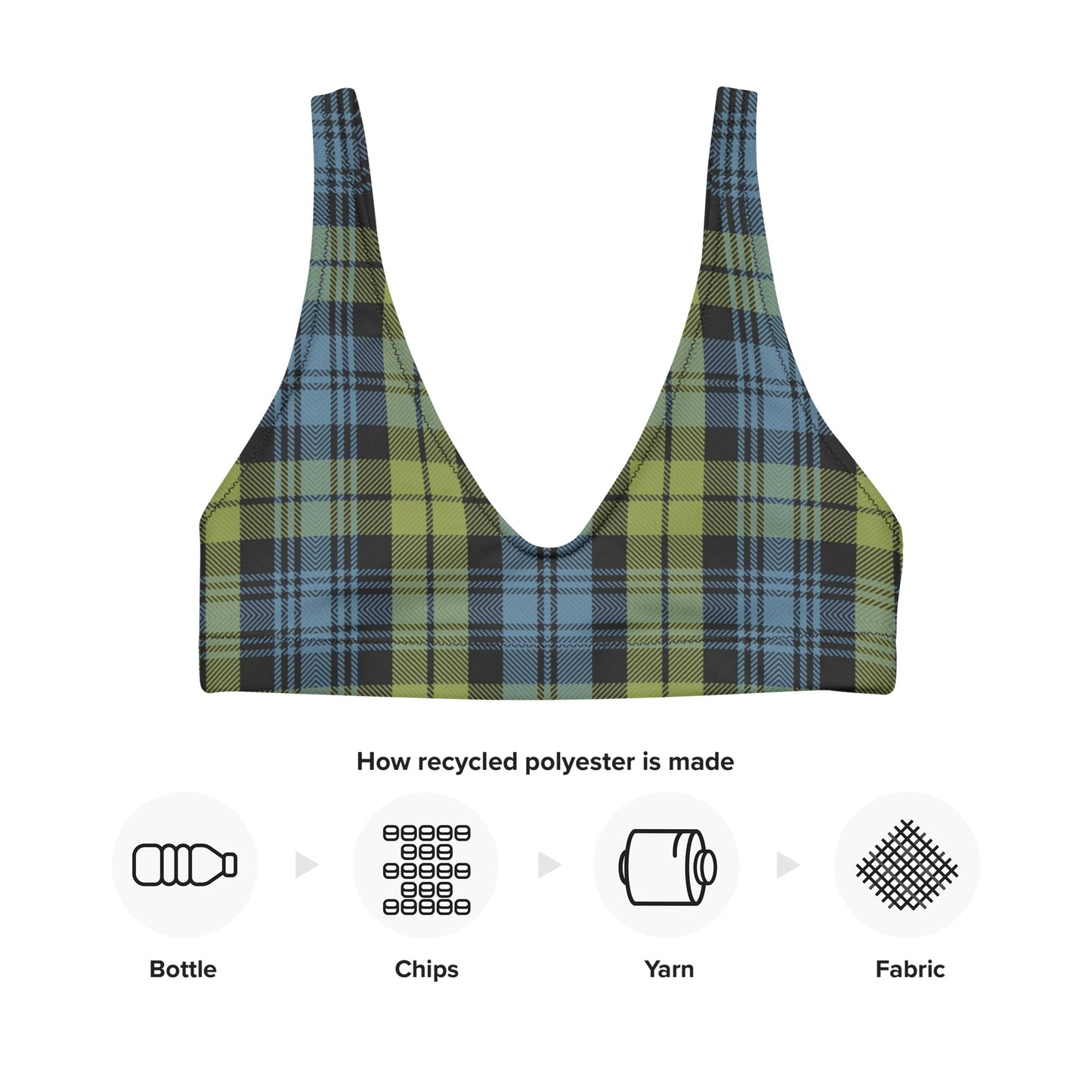 Clan Campbell Tartan | Recycled padded bikini top