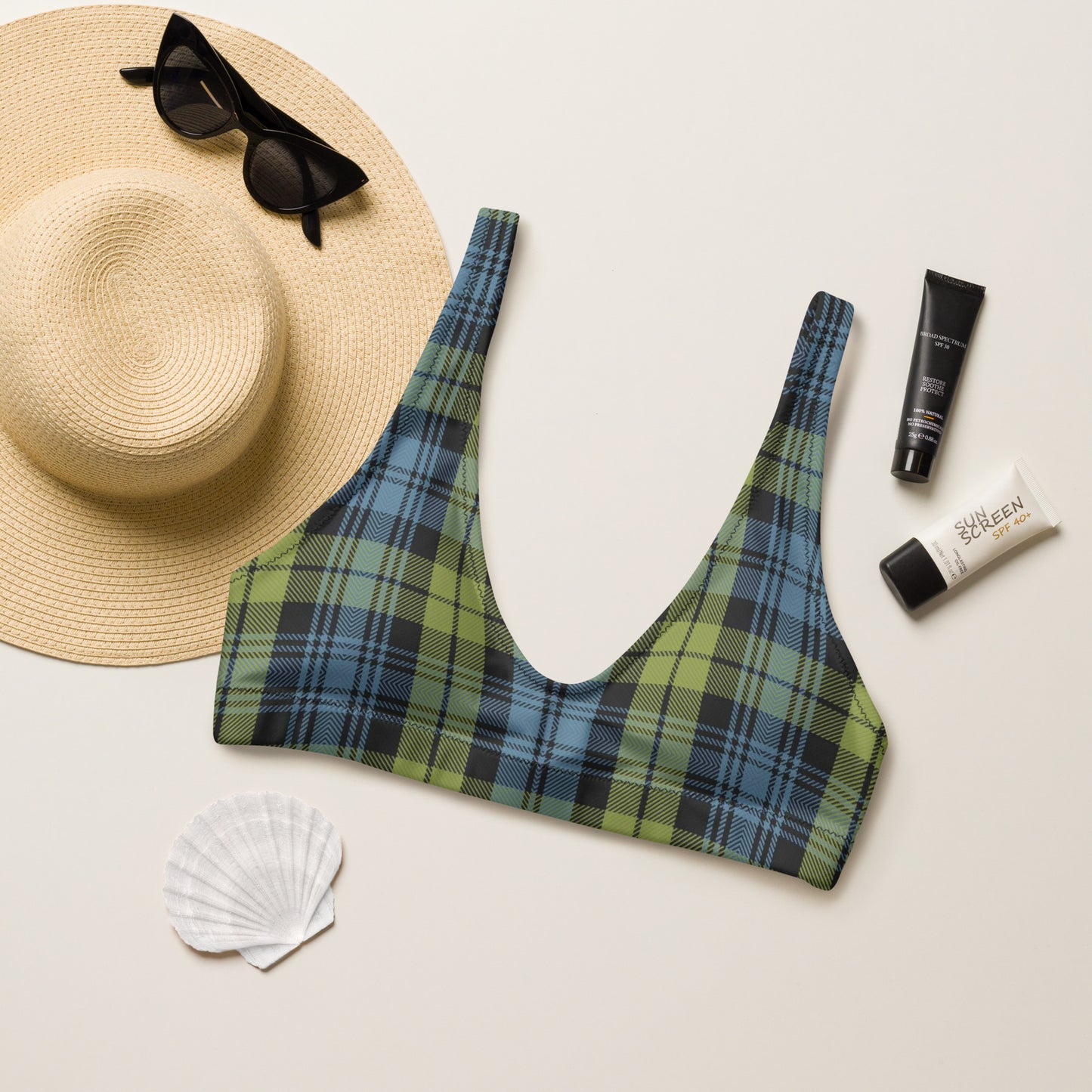 Clan Campbell Tartan | Recycled padded bikini top