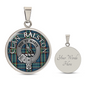 Clan Ralston Crest & Tartan Pendant Necklace