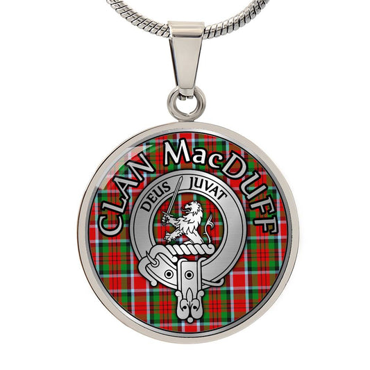 Clan MacDuff Crest & Tartan Pendant Necklace
