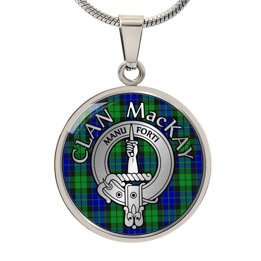 Clan MacKay Crest & Tartan Pendant Necklace