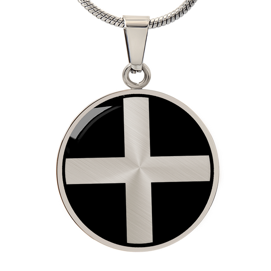 Cornish St Piran Flag Necklace