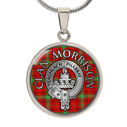Clan Morrison Crest & Tartan Pendant Necklace