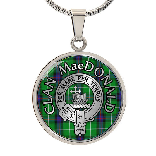 Clan MacDonald Crest & Tartan Pendant Necklace