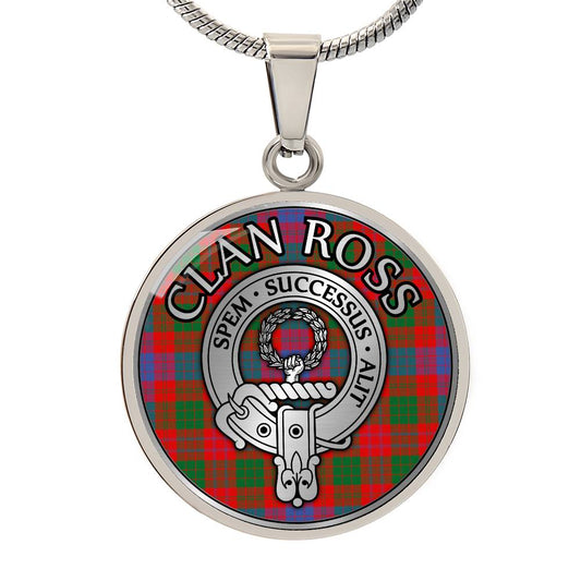 Clan Ross Crest & Tartan Pendant Necklace