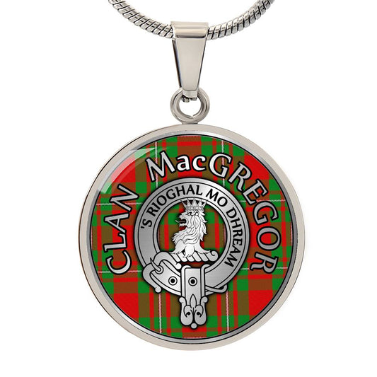 Clan MacGregor Crest & Tartan Pendant Necklace