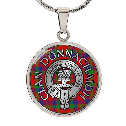 Clan Donnachaidh Crest & Tartan Pendant Necklace