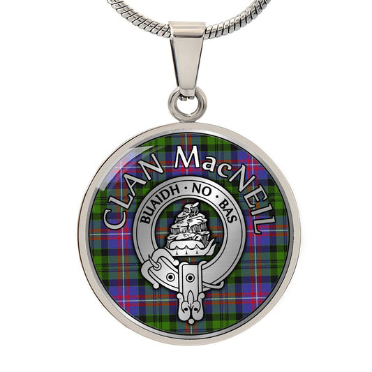 Clan MacNeill Crest & Tartan Pendant Necklace