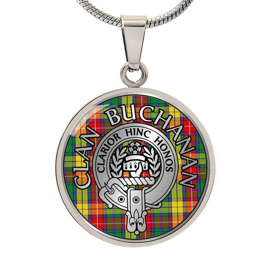 Clan Buchanan Crest & Tartan Pendant Necklace