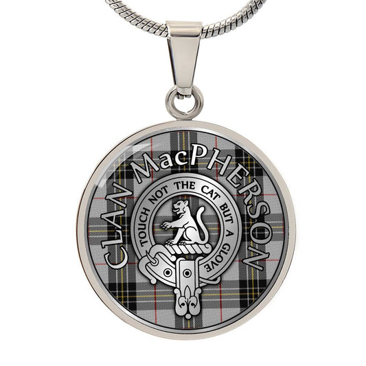 Clan MacPherson Crest & Tartan Pendant Necklace