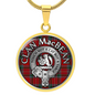 Clan MacBean Crest & Tartan Pendant Necklace