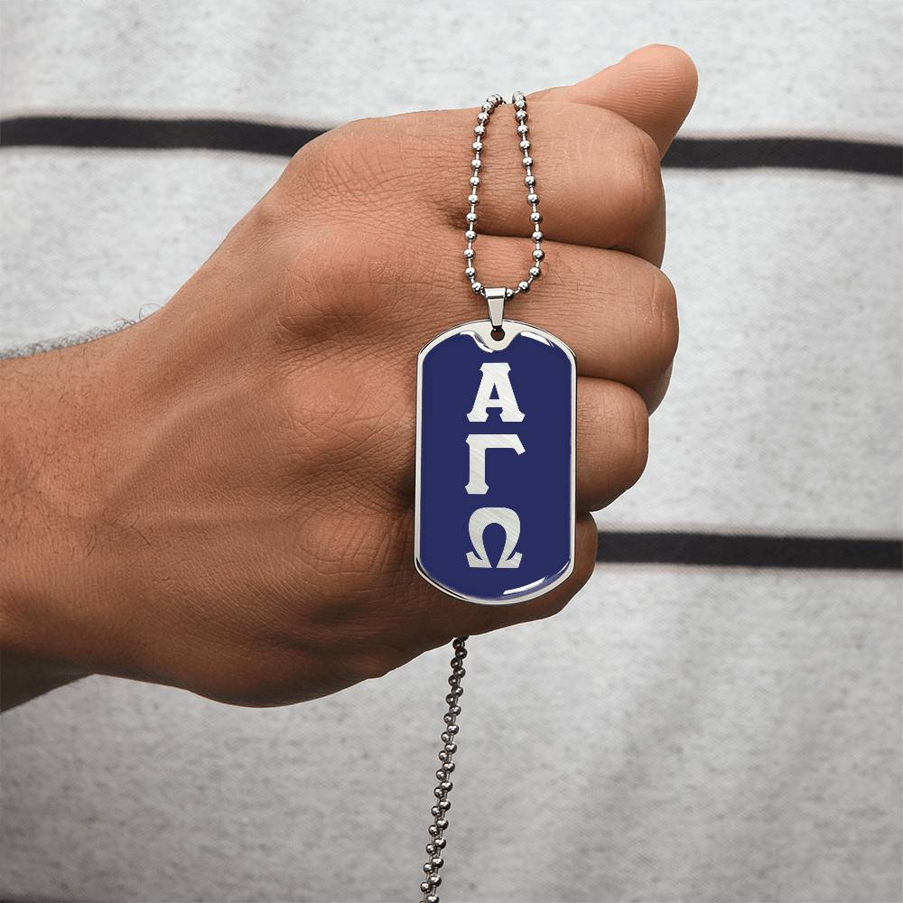 ΑΓΩ -Alpha Gamma Omega - Dog Tag Necklace