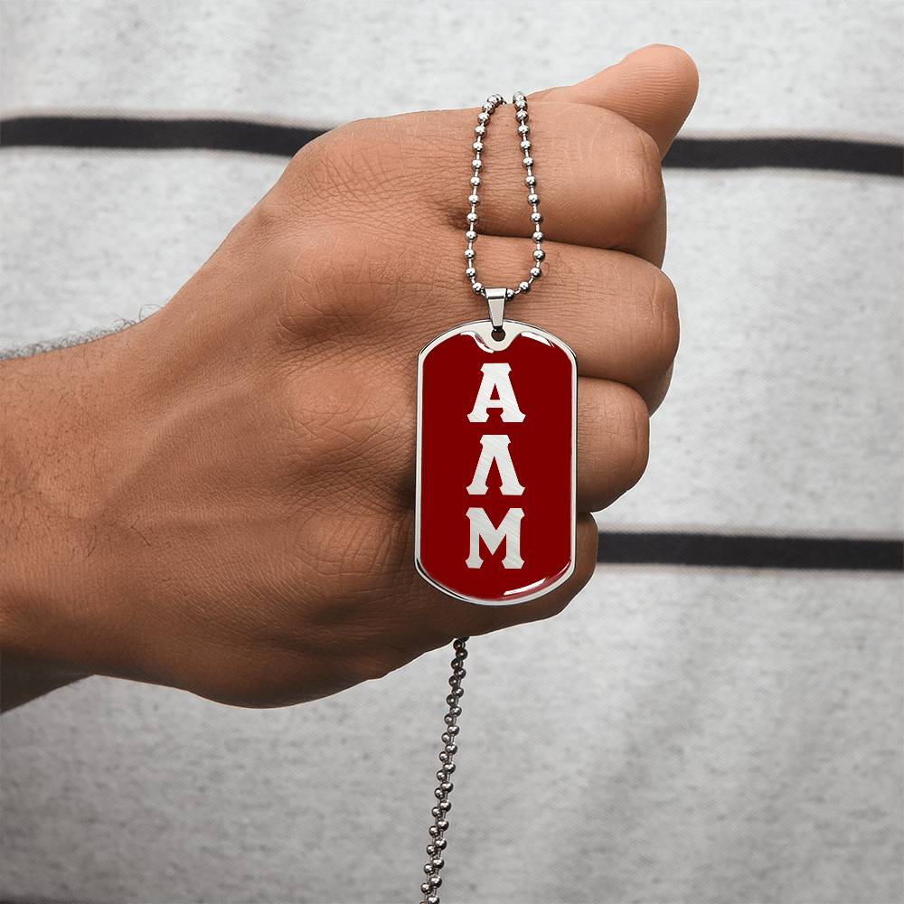 ΑΛΜ - Alpha Lambda Mu - Dog Tag Necklace