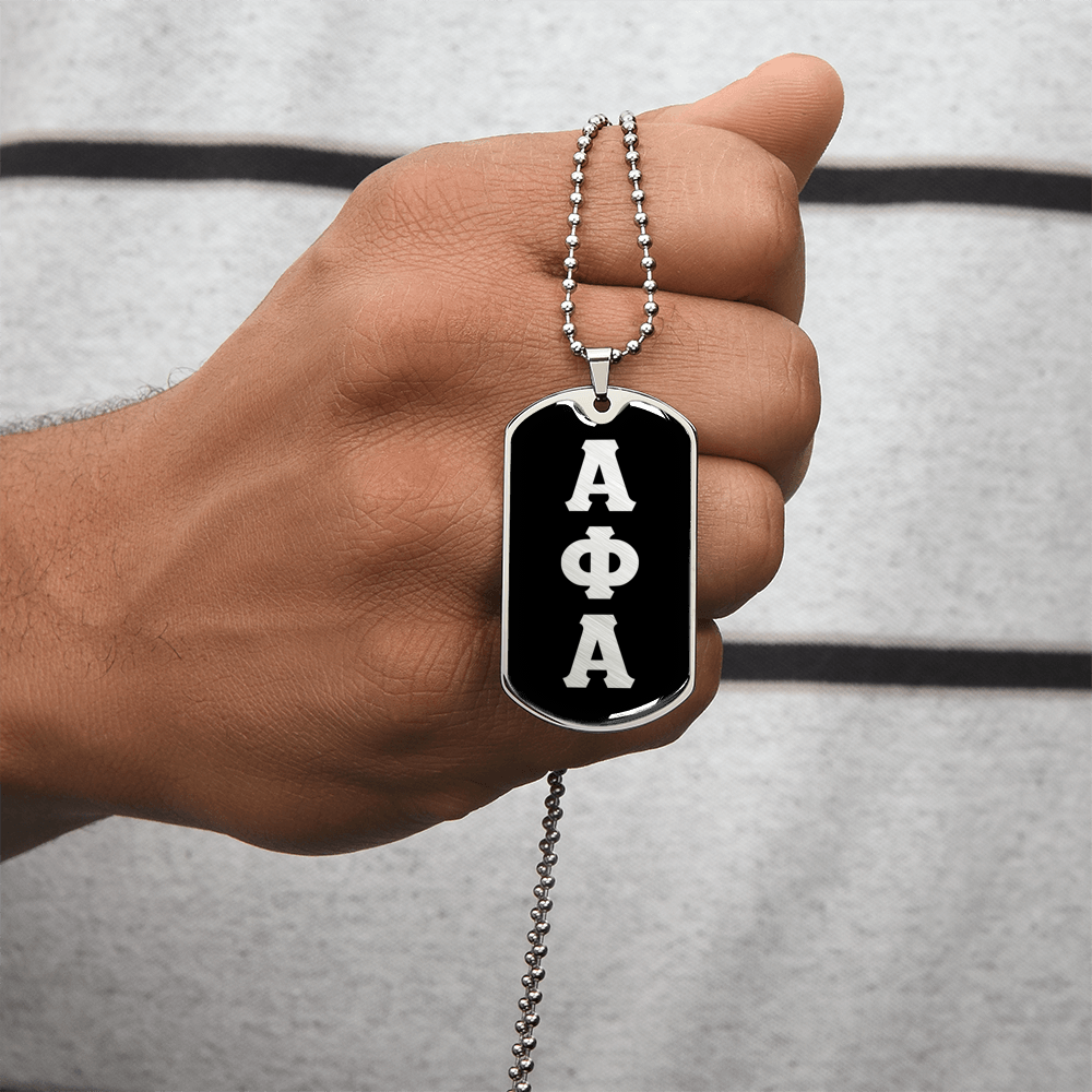 ΑΦΑ- Alpha Phi Alpha - Dog Tag Necklace