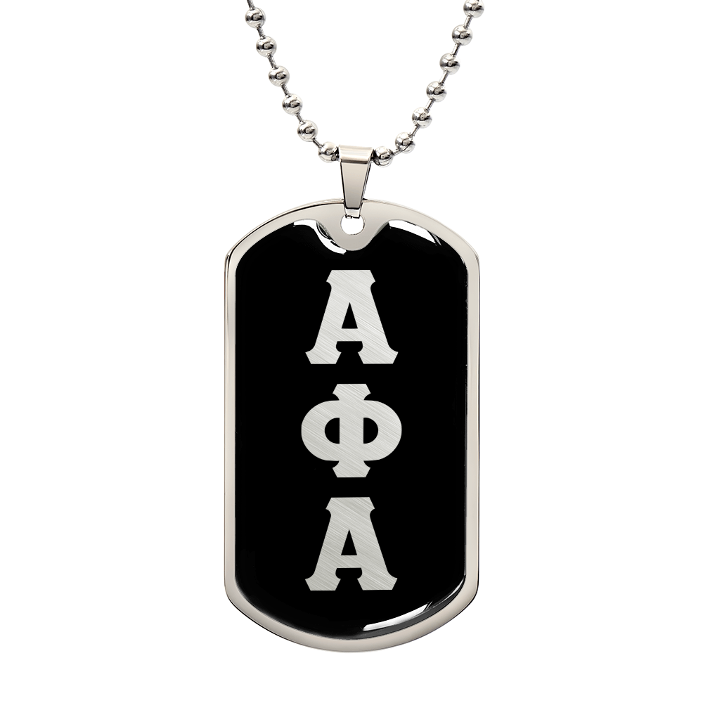 ΑΦΑ- Alpha Phi Alpha - Dog Tag Necklace
