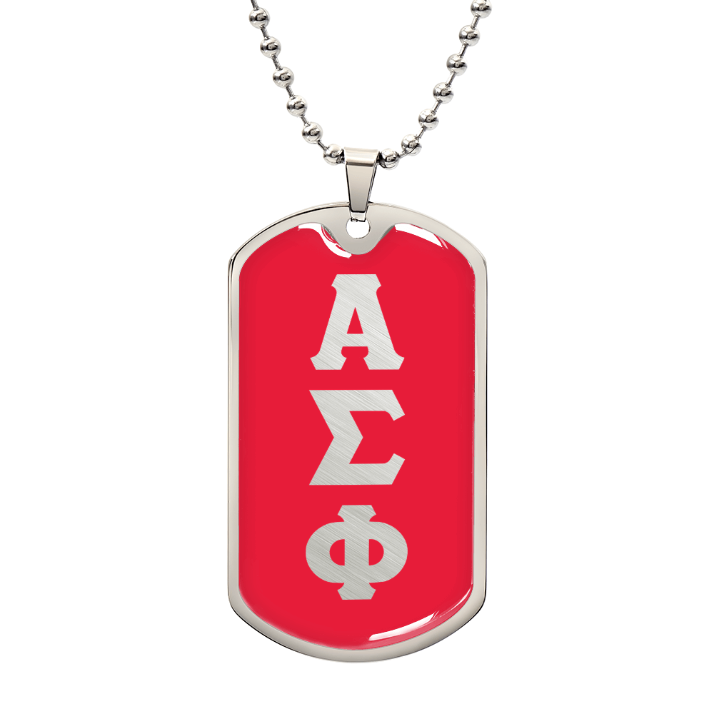 ΑΣΦ - Alpha Sigma Phi - Dog Tag Necklace