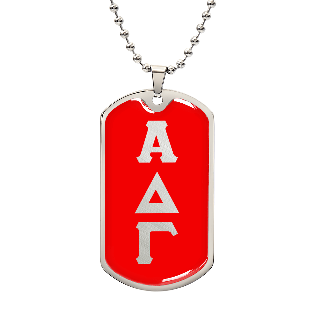 ΑΔΓ- Alpha Delta Gamma - Dog Tag Necklace