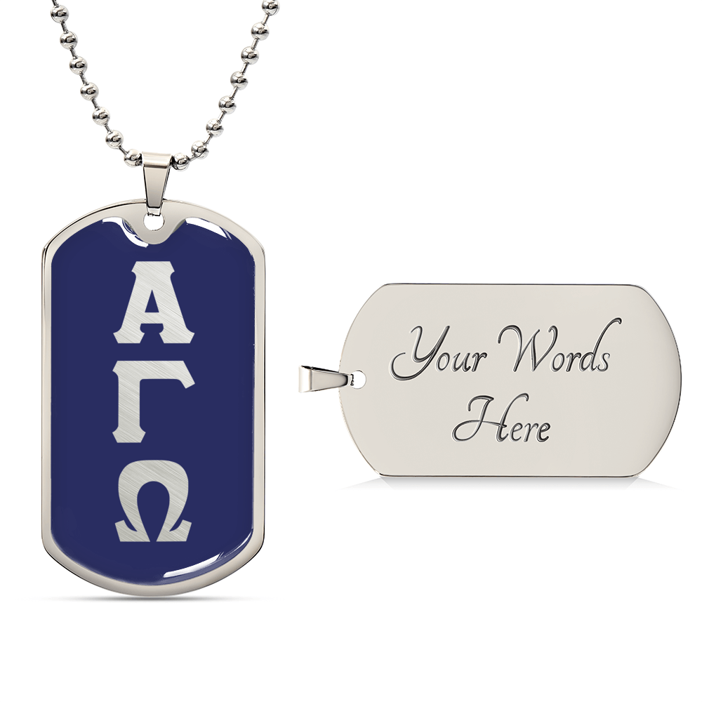 ΑΓΩ -Alpha Gamma Omega - Dog Tag Necklace