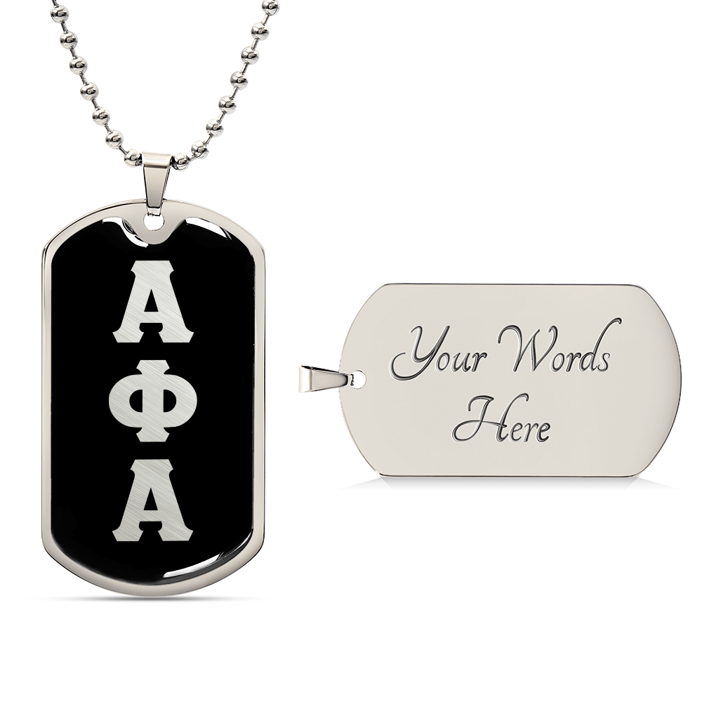ΑΦΑ- Alpha Phi Alpha - Dog Tag Necklace