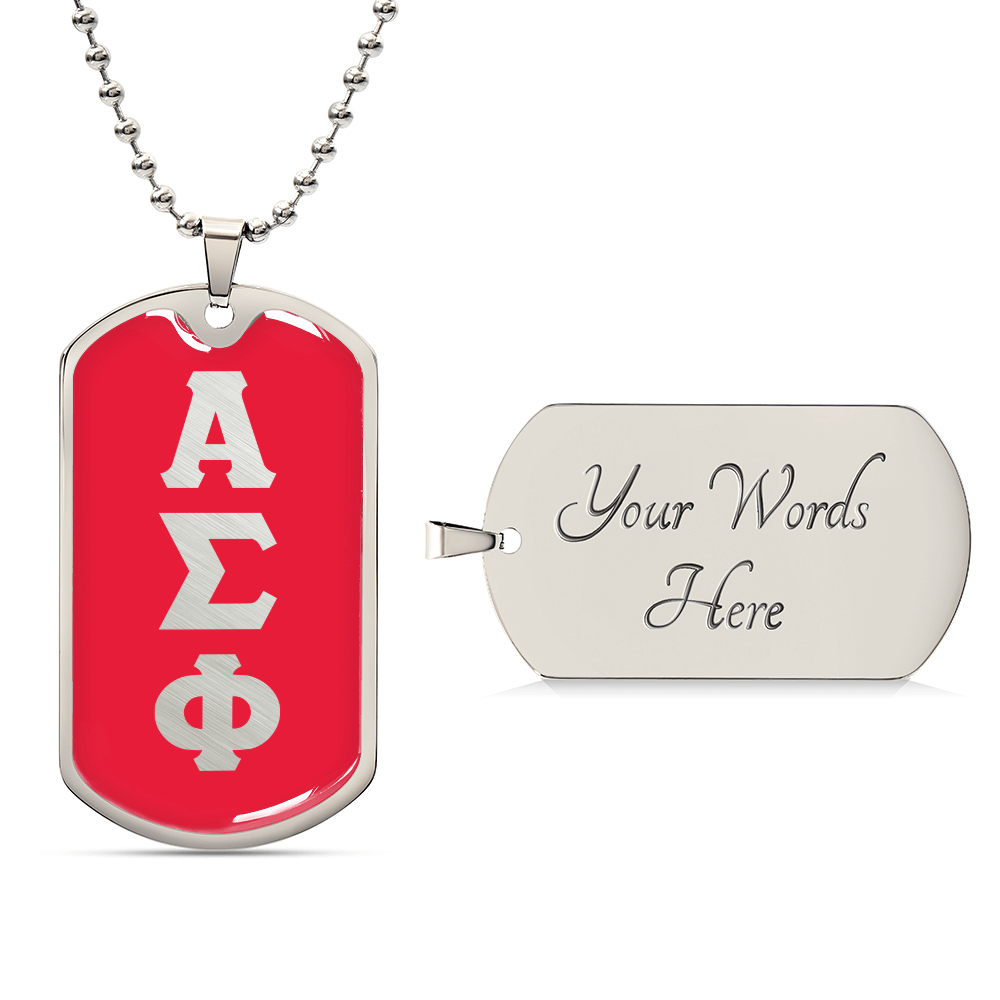 ΑΣΦ - Alpha Sigma Phi - Dog Tag Necklace