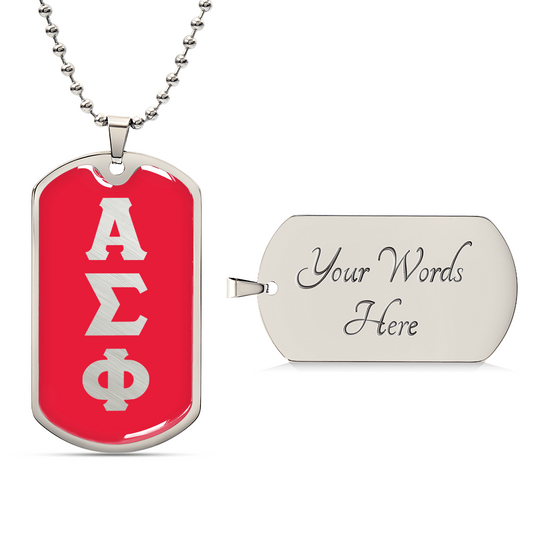 ΑΣΦ - Alpha Sigma Phi - Dog Tag Necklace