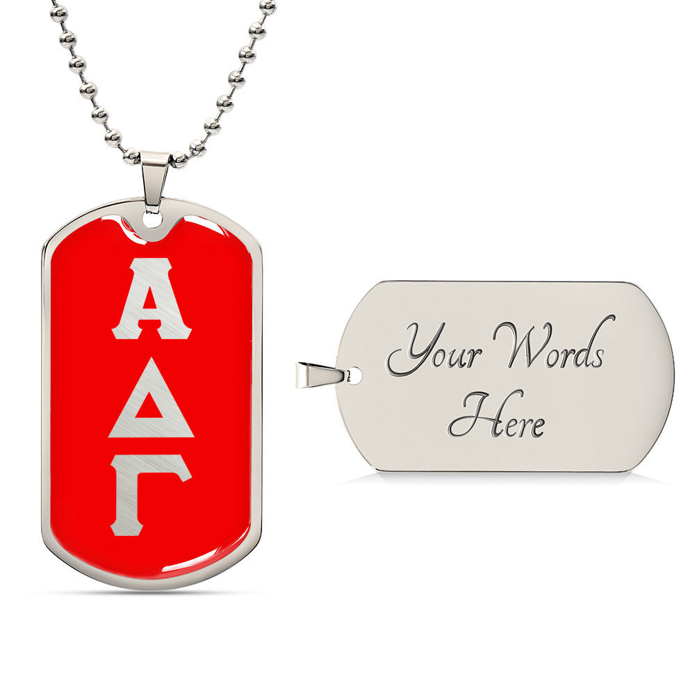 ΑΔΓ- Alpha Delta Gamma - Dog Tag Necklace