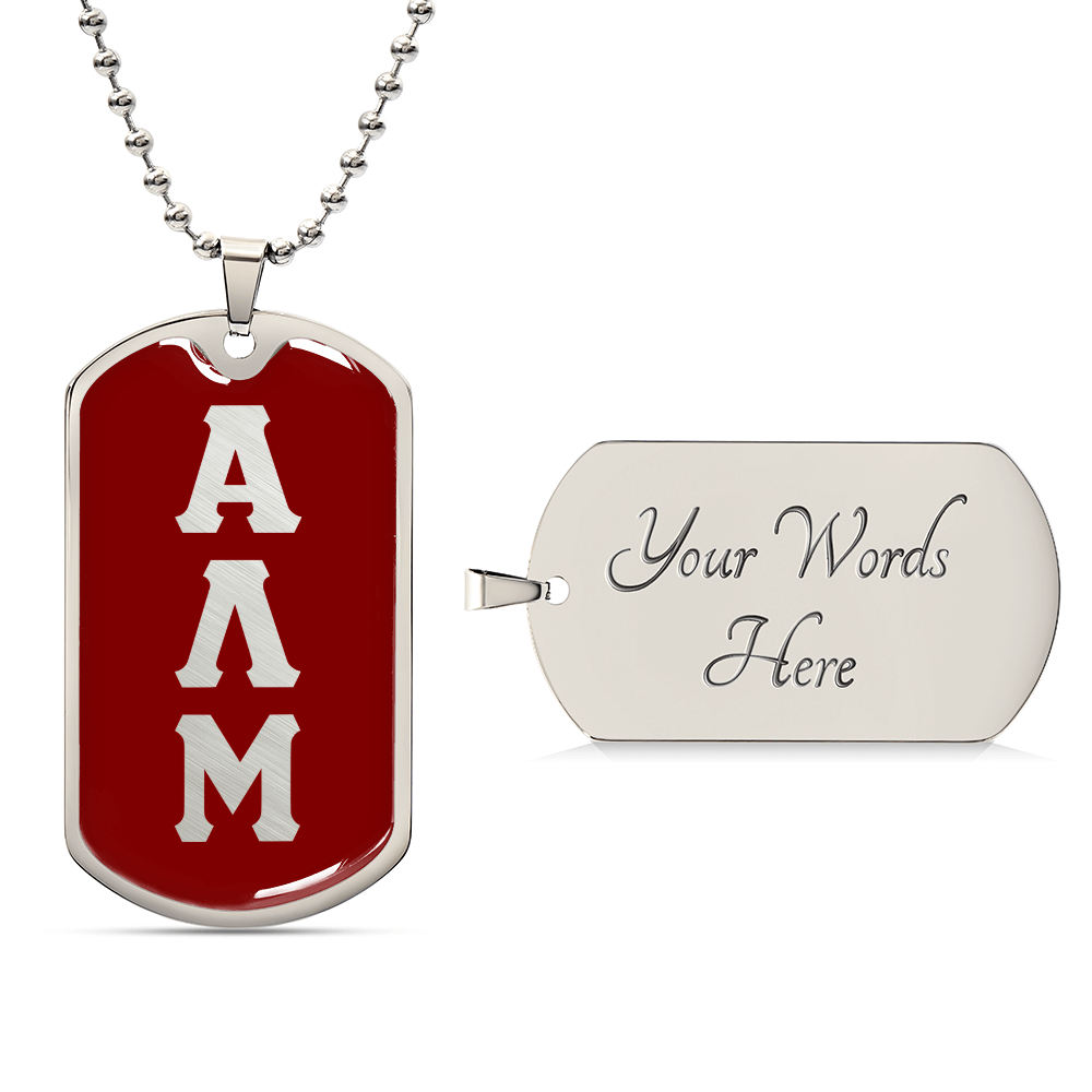 ΑΛΜ - Alpha Lambda Mu - Dog Tag Necklace