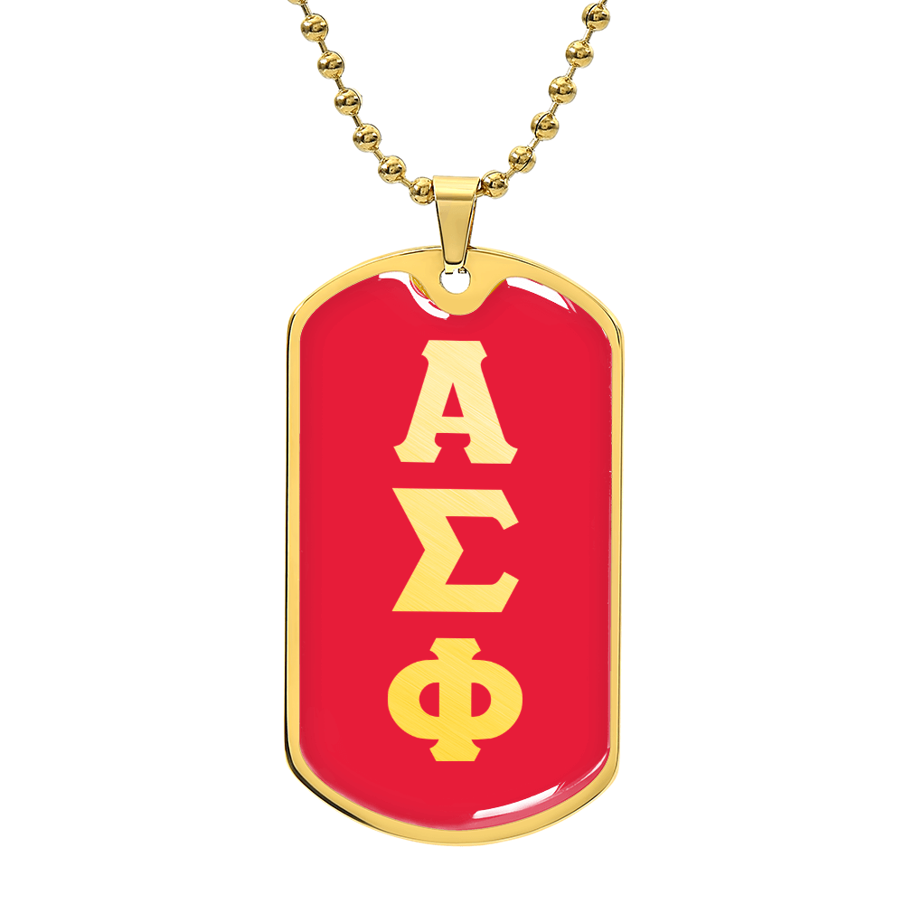 ΑΣΦ - Alpha Sigma Phi - Dog Tag Necklace