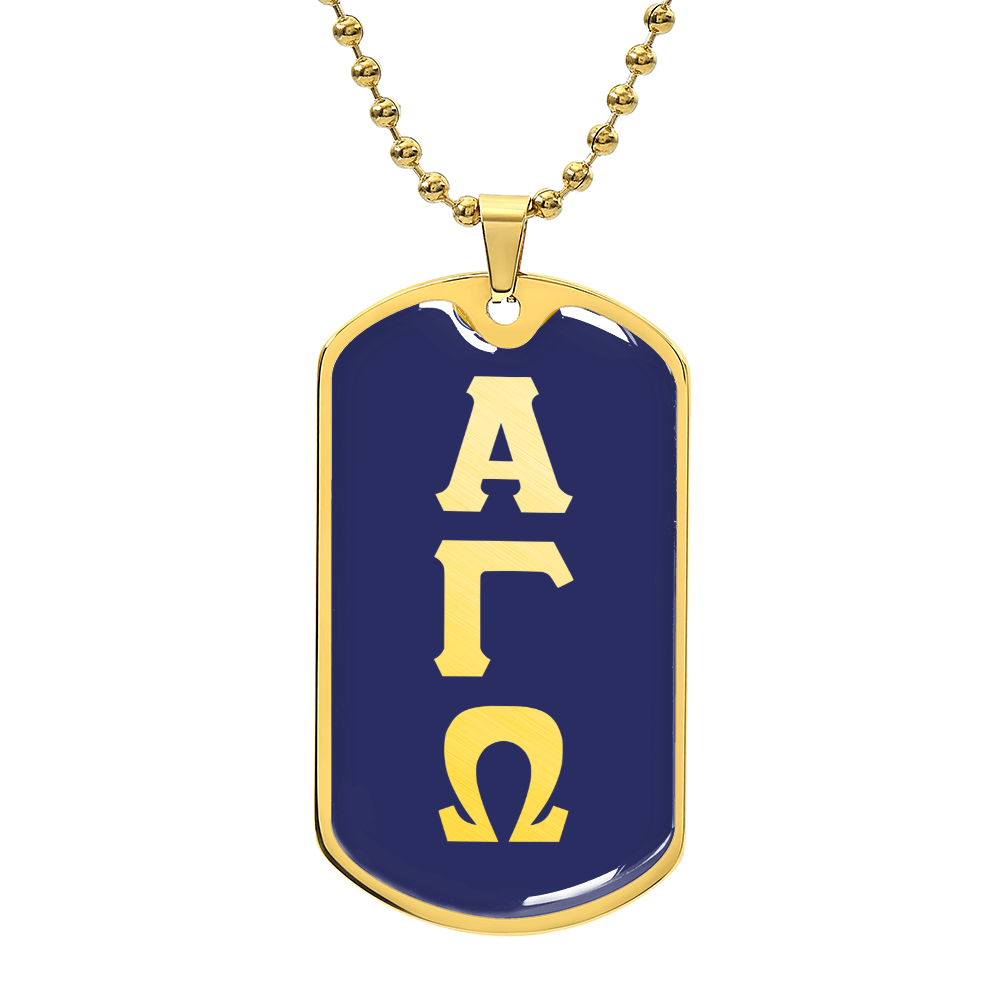 ΑΓΩ -Alpha Gamma Omega - Dog Tag Necklace