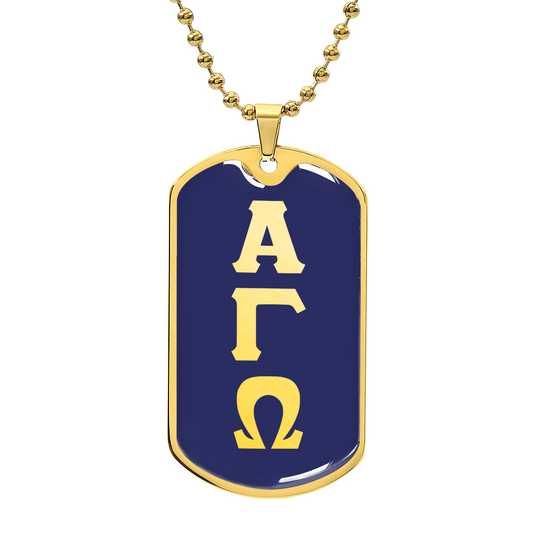 ΑΓΩ -Alpha Gamma Omega - Dog Tag Necklace