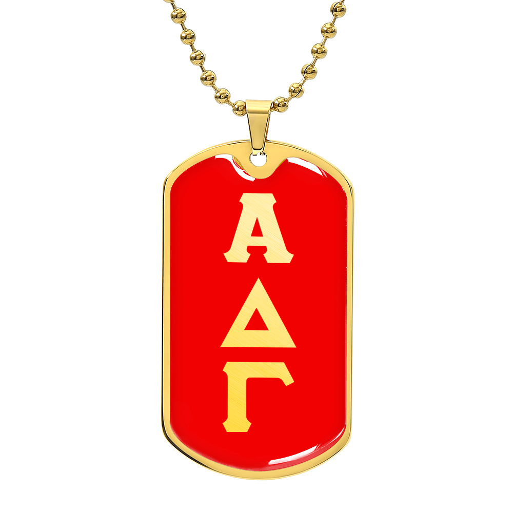 ΑΔΓ- Alpha Delta Gamma - Dog Tag Necklace