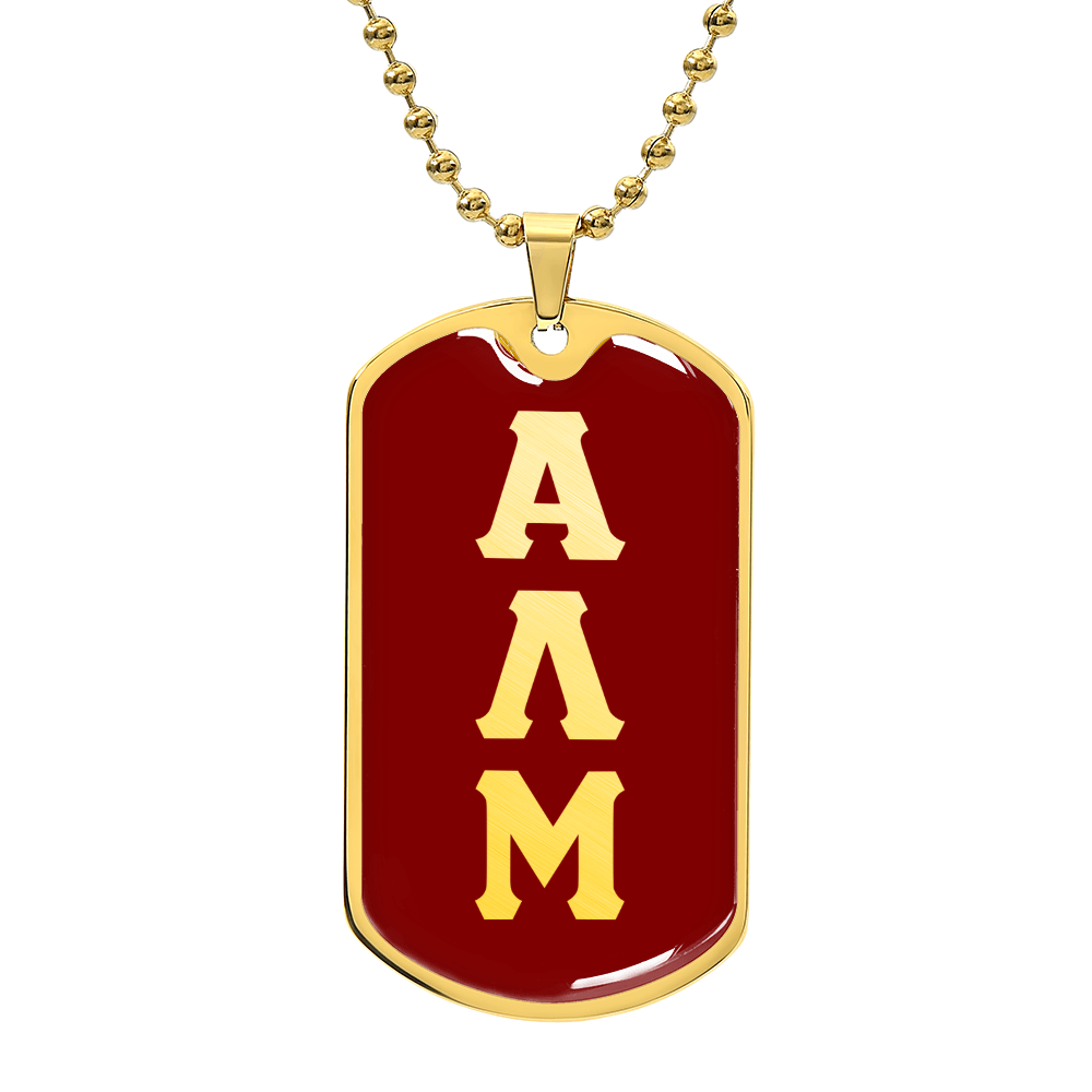 ΑΛΜ - Alpha Lambda Mu - Dog Tag Necklace