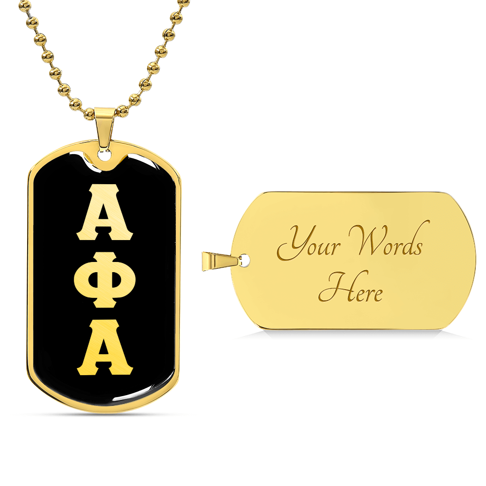 ΑΦΑ- Alpha Phi Alpha - Dog Tag Necklace