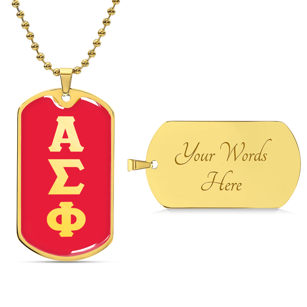 ΑΣΦ - Alpha Sigma Phi - Dog Tag Necklace