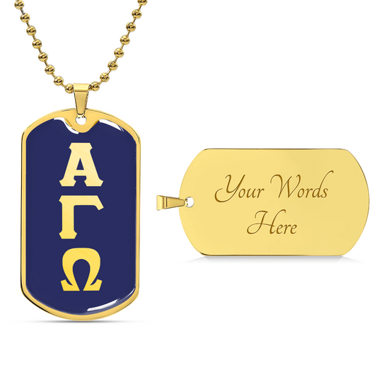 ΑΓΩ -Alpha Gamma Omega - Dog Tag Necklace