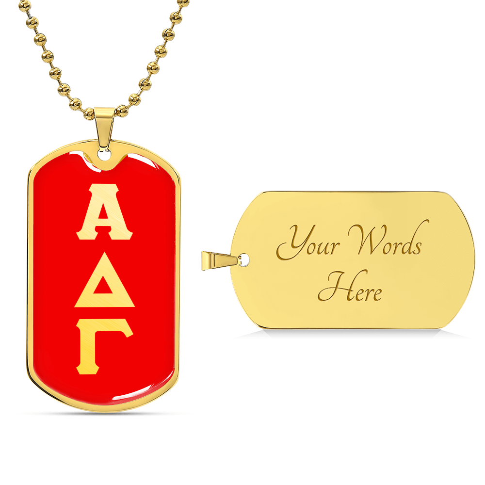 ΑΔΓ- Alpha Delta Gamma - Dog Tag Necklace