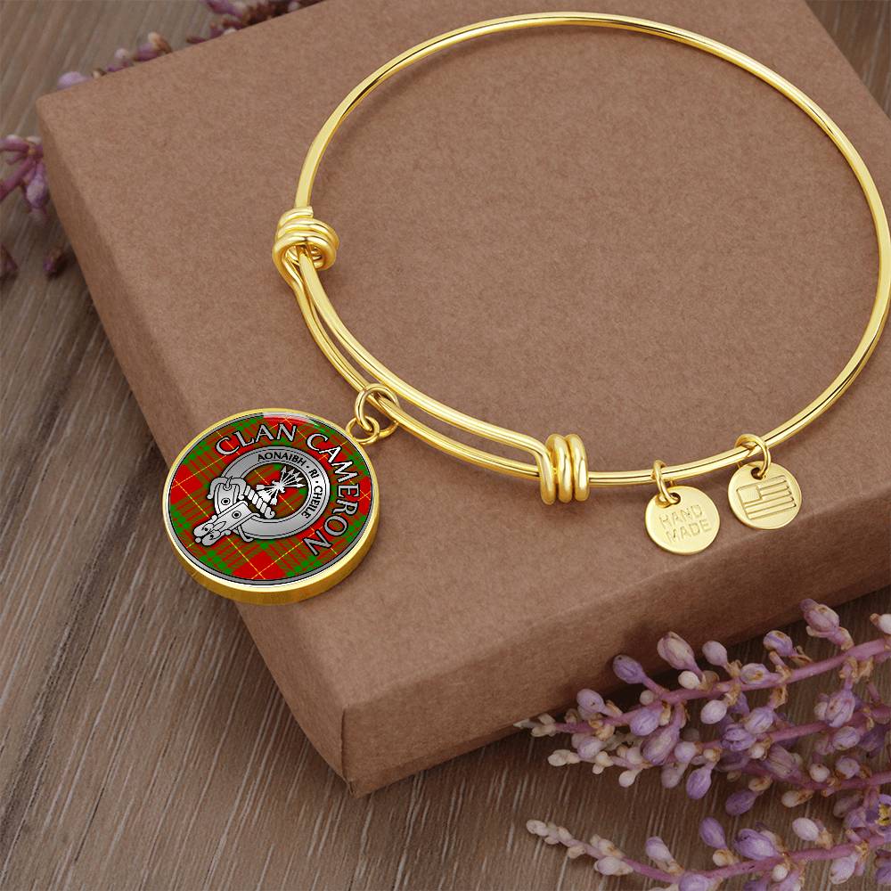 Clan Cameron Crest & Tartan Bangle