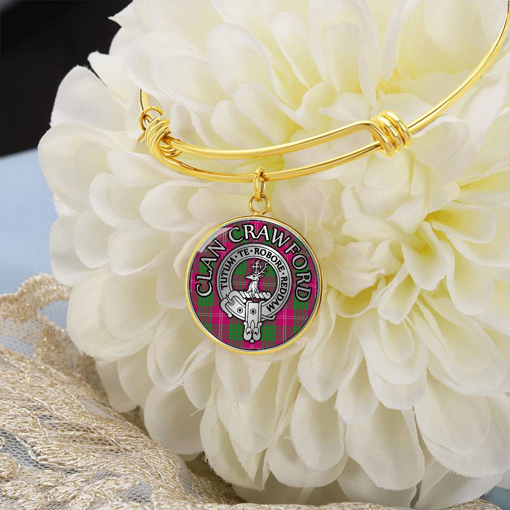 Clan Crawford Crest & Tartan Bangle