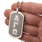 ΑΓΩ -Alpha Gamma Omega - Etched Dog Tag B